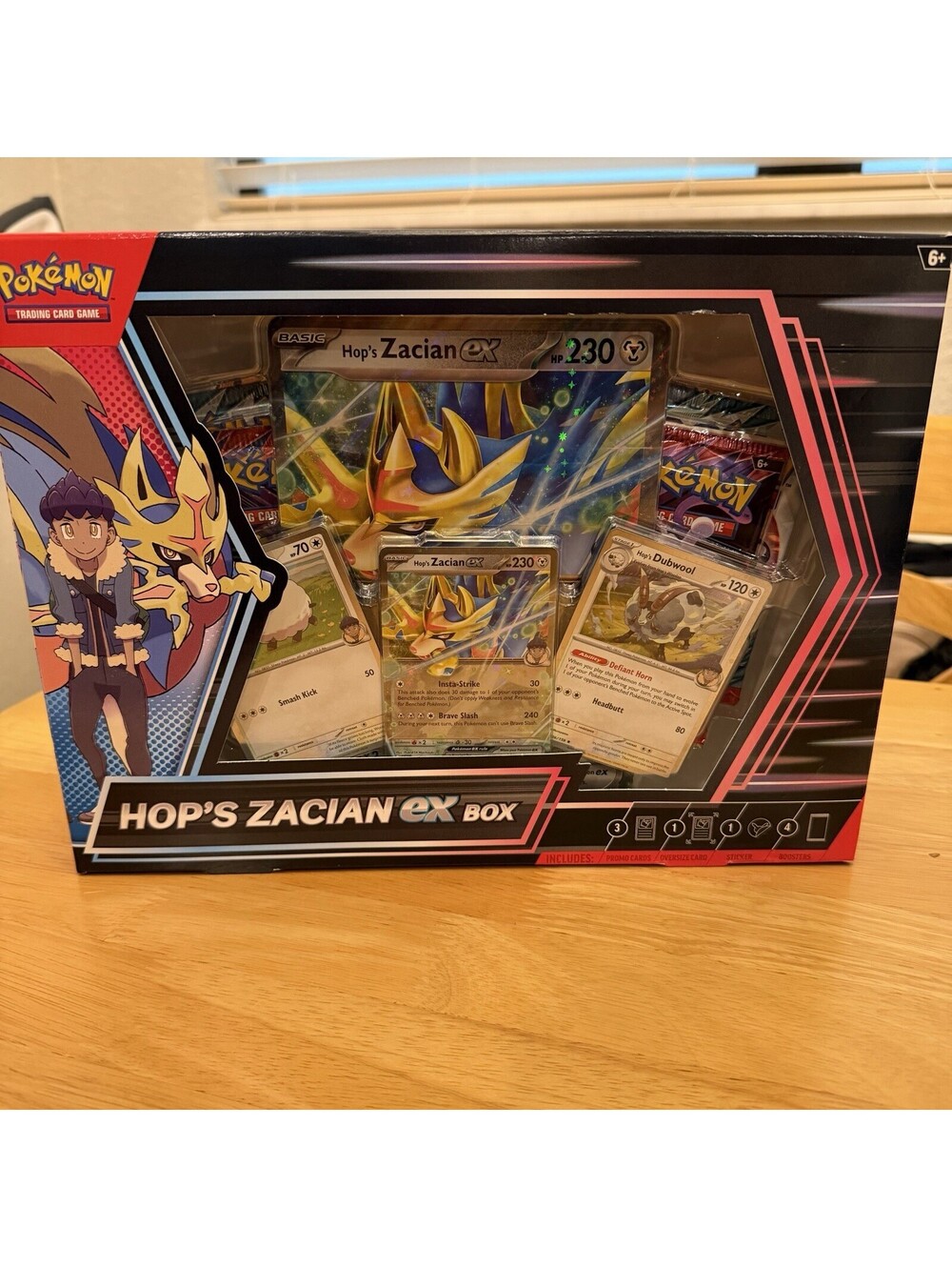 Hop’s Zacian EX Collection Box 4 Booster Packs And Promo Card NEW UNOPENED